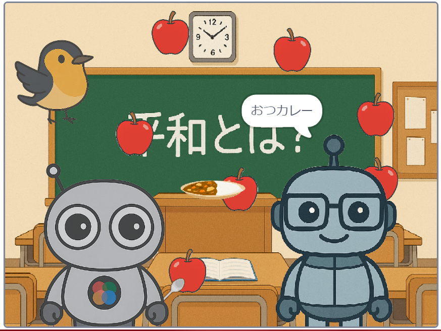 教室でノアと先生が話すエンディング画面
